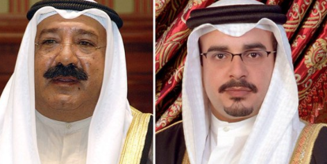 ولي عهد البحرين في مقدمة مستقبلي وزير الدفاع لدى وصوله إلى المنامة