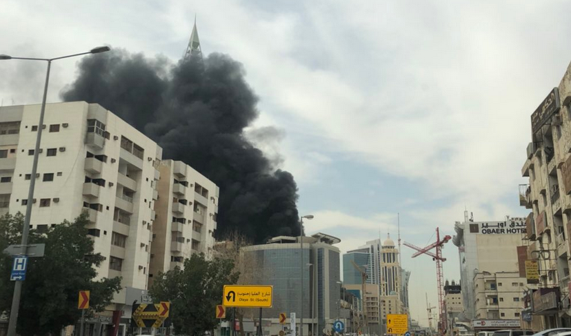 بالفيديو | حريق هائل في برج الفيصلية بالرياض #السعودية