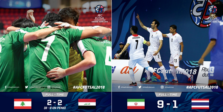 العراق وإيران يتأهلان لنصف نهائي “آسيا للصالات”