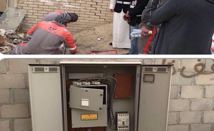 ضبطية الكهرباء يشن حملة على محافظة الأحمدي