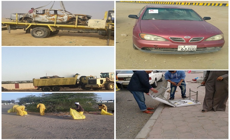 بالصور | إزالة وإنذار 215 سيارة وقاربًا في الأحمدي