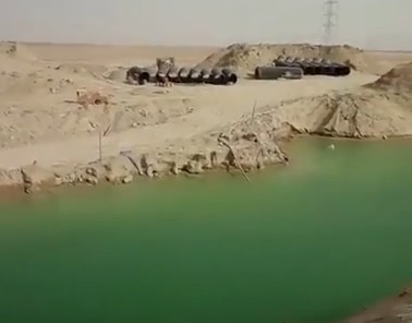 فيديو: ردم المنطقة الشمالية من المياه الراكدة في صباح الأحمد