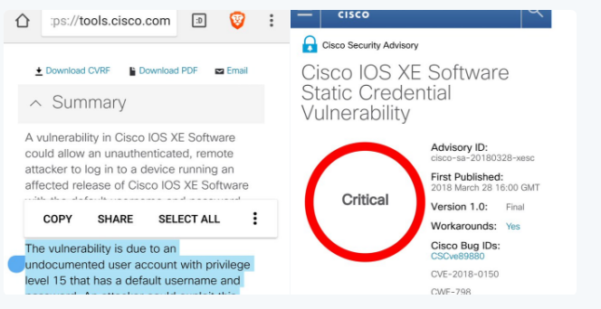 ثغرة خطيرة من CISCO يتم إعطاؤها تقييم 9.8/10