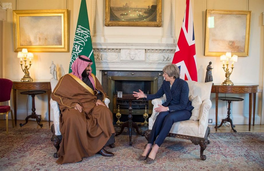 الأمير محمد بن سلمان ورئيسة وزراء بريطانيا يعقدان لقاء ثنائياً واجتماعاً موسعا