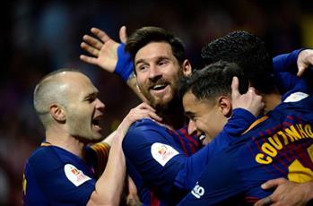 برشلونة يسحق إشبيلية بخماسية ويتوج بكأس ملك إسبانيا