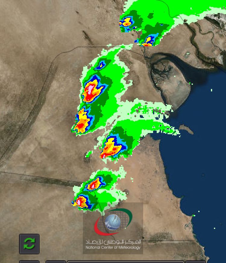 رادار الإمارات يرصد برديات قوية على الكويت