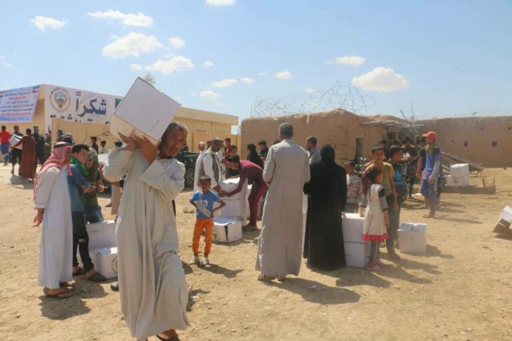 توزيع 5 آلاف سلة غذائية كويتية على الاسر العائدة الى كركوك