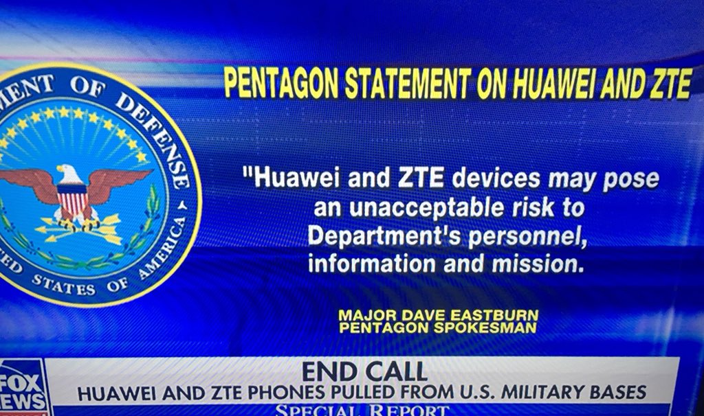 الدفاع الأميركية تمنع جميع العسكريين الأميركيين من امتلاك هواتف HUAWEI وZTE