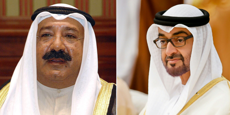 ناصر الصباح يتلقى اتصالاً هاتفياً من محمد بن زايد وحاكم #الفجيرة