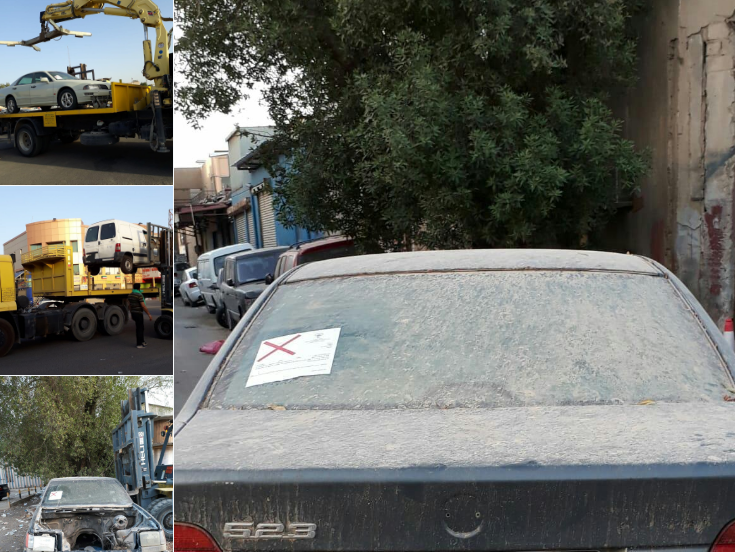 رفع 12 سيارة مهملة بالعاصمة