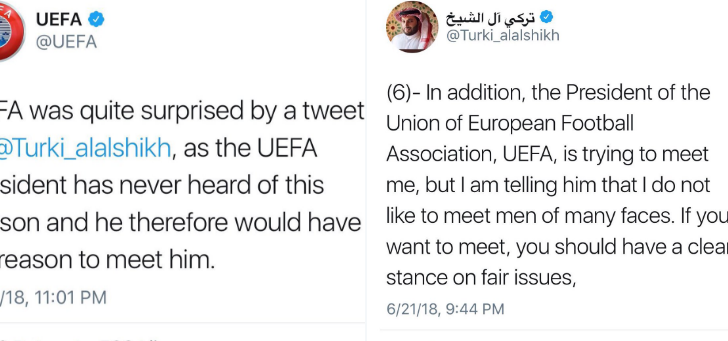 الاتحاد الأوروبي للقدم يعلن دهشته من تغريدة تركي آل الشيخ