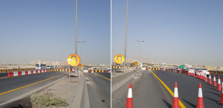 افتتاح التفافات الاستدارة على طريق الغزالي قرب المطار