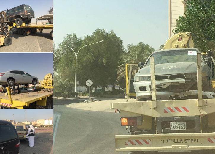 إرسال 7 سيارات مهملة بمنطقة العيون وصناعية الجهراء للحجز