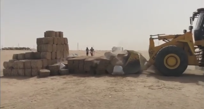 بالڤيديو | جرافات البلدية تزيل موقع مخالف لبيع الأعلاف