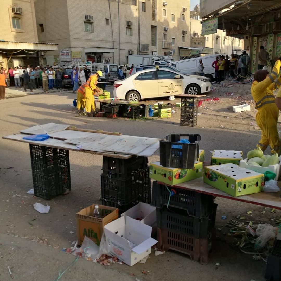 رفع 2 لوري خضار وفواكه وتحرير مخالفتين بـ #الجليب