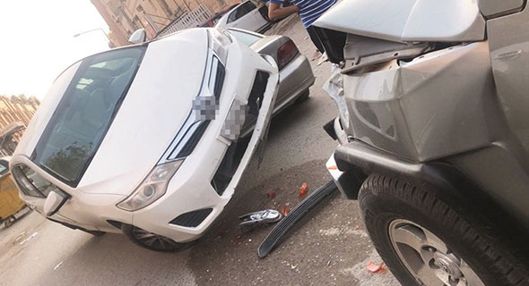 “يابانية” صعدت على 3 سيارات بـ #الجليب