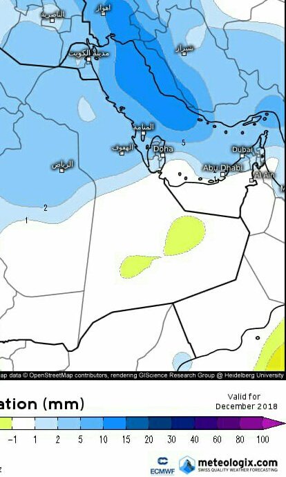 أمطار ديسمبر في الكويت فوق المعدل