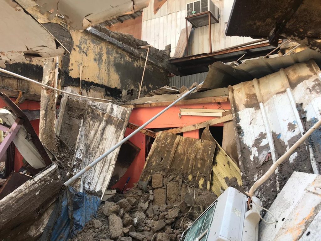 إنهيار سقف أحد العقارات بمنطقة خيطان بعد تأثره بالأمطار الغزيرة