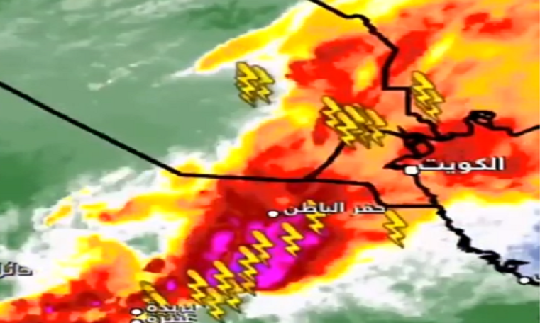 ڤيديو يوضح زيادة الحالة المطرية خلال الساعات المقبلة #امطار_الخير #مطر_الكويت