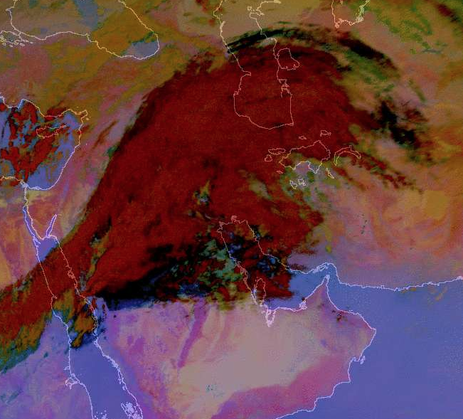 صور الأقمار الصناعية تظهر استمرار موجة الغبار