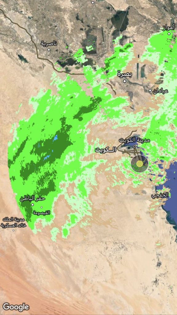 أمطار خفيفة تتجه إلى الكويت