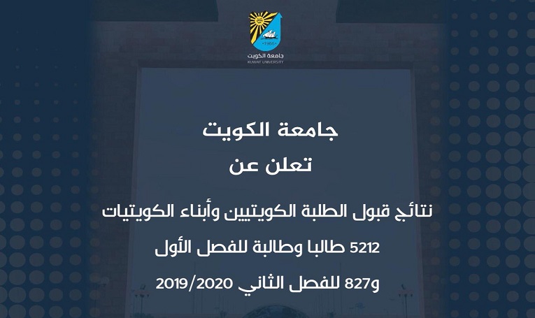 كويت نيوز تنشر أسماء الطلبة المقبولين والنسب الدنیا للقبول في جامعة #الكويت بالفصل الأول