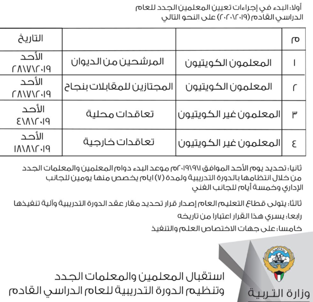 التربية : بدء إجراءات تعيين المعلمين الجدد