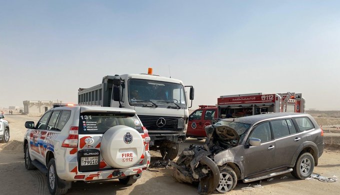 إصابة شخصين في تصادم على طريق السالمي