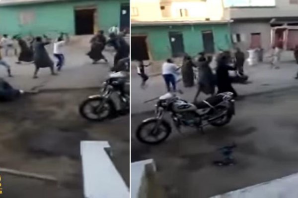 شاهد بالفيديو.. معركة شرسة بين عائلتين في مصر تقتل شخصا وتصيب 8 آخرين!!