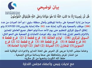 تعاونية سلوى: إصابة 82 موظفًا في الجمعية بفيروس #كورونا