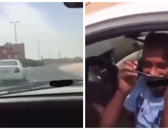 شاهد كويتي يتعمد صدم مركبة وافد هندي من الخلف ويصور الواقعة.. والسبب غريب
