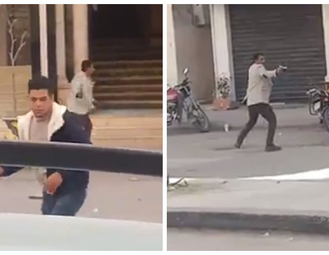 شاهد فيديو صادم لمصري يطلق النار على المارة في الشارع .. والكشف عن دوافعه