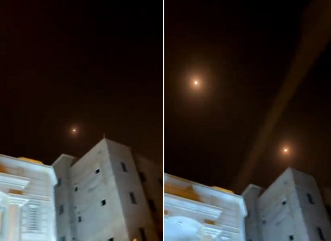 شاهد لحظة اعتراض وتدمير طائرة من نوع صماد وأخرى قاصف أُطلقتا باتجاه المملكة