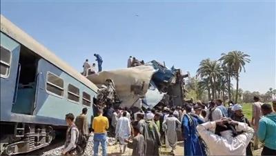 مصر: سقوط ضحايا في تصادم قطارين في سوهاج