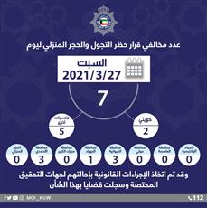 7 مخالفين لحظر التجول أمس.. مواطنان و5 مقيمين