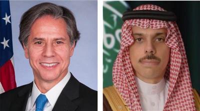 وزير الخارجية السعودي يبحث مع نظيره الأمريكي تطورات الأوضاع في فلسطين والمنطقة