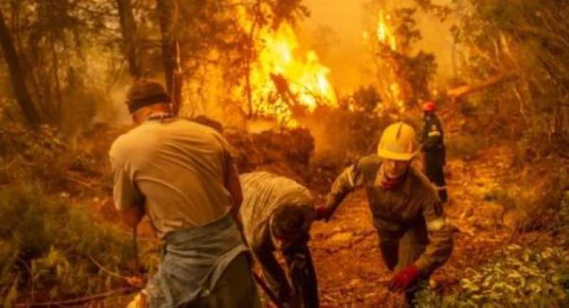 جزيرة إيفيا اليونانية ما زالت مشتعلة.. وإطفائيون يكافحون لاحتواء الحريق