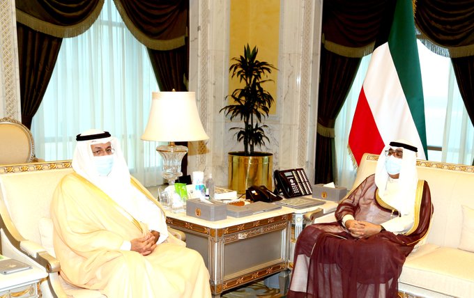 سمو ولي العهد الشيخ مشعل الأحمد الجابر الصباح يستقبل نائب رئيس الحرس الوطني