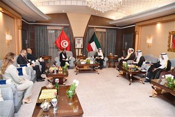 سمو ولي العهد الشيخ مشعل الأحمد يستقبل في مقر إقامته بالرياض رئيسة وزراء تونس