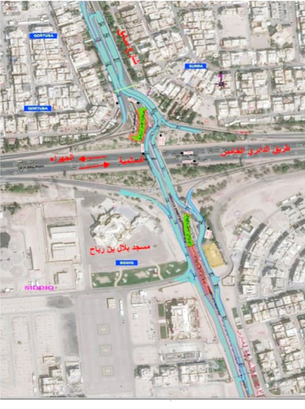 «الطرق» تفتتح تحويلة مرورية بشارع دمشق تقاطع الخامس فجر الجمعة