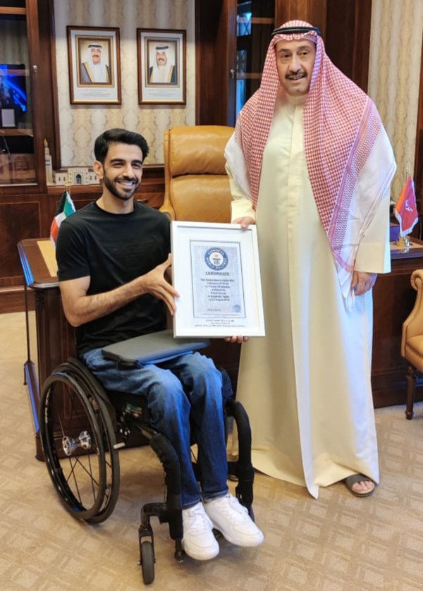 فيصل الحمود يستقبل فيصل الموسوي أسرع غواص بالعالم لفئة “ذوي الإعاقة”