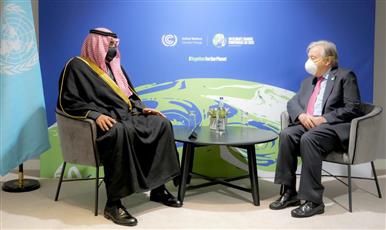 ممثل سمو أمير البلاد سمو رئيس مجلس الوزراء يلتقي الامين العام للامم المتحدة