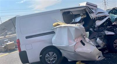 حادث رباعي على طريق الشيخ زايد يسفر عن وفاة شخص وإصابتين