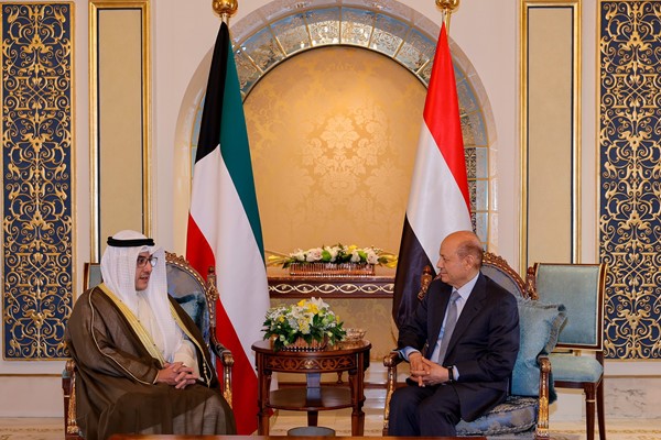 وزير الخارجية يلتقي رئيس مجلس القيادة الرئاسي باليمن