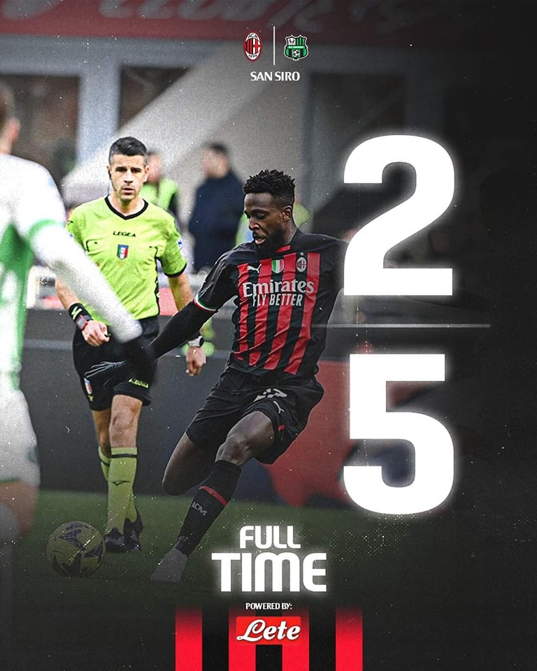 #ميلان يتعرض لهزيمة قاسية أمام #ساسولو