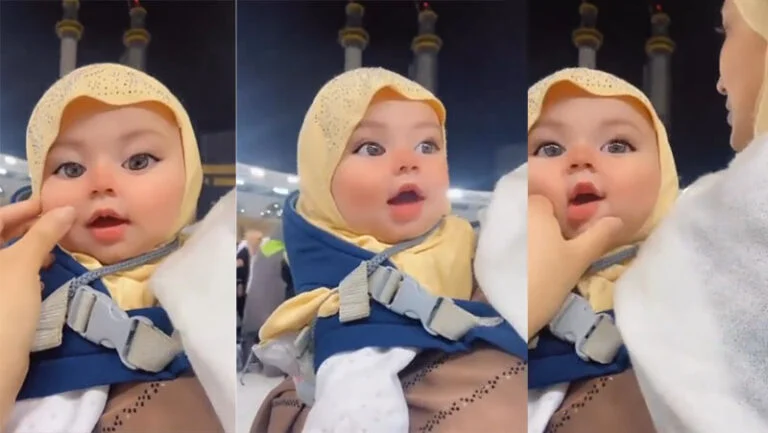 شاهد أصغر معتمرة في بيت الله الحرام تخطف الأنظار بجمالها