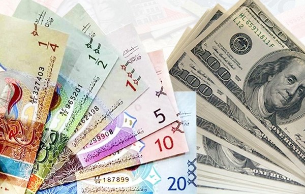 الدولار الأميركي ينخفض أمام الدينار إلى 0.305 واليورو يرتفع إلى 0.333