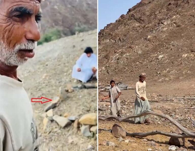 شاهد عماني لا يفارق قبر والده ويعيش بجواره منذ سنوات