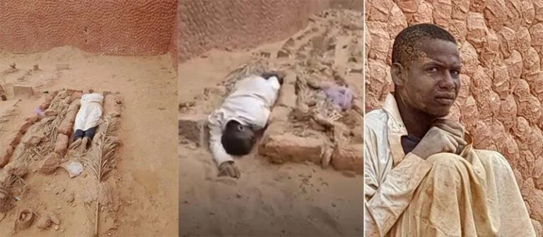 بالفيديو: شاب جزائري نائم بجوار قبر أمه منذ سنتين حزنا على فراقها