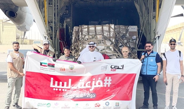 إقلاع الطائرة السابعة من المساعدات الكويتية إلى ليبيا